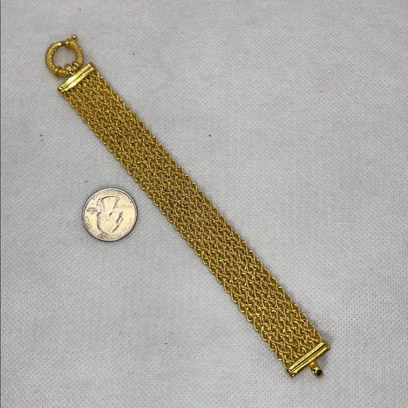 NWOT Designer Bellezza Italia Gold Plated Bronze Bracelet - Picture 4 of 5